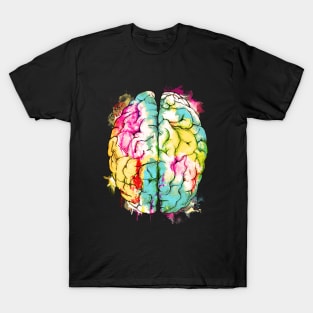 Brain Floral, Mental Health colorfull watercolor T-Shirt